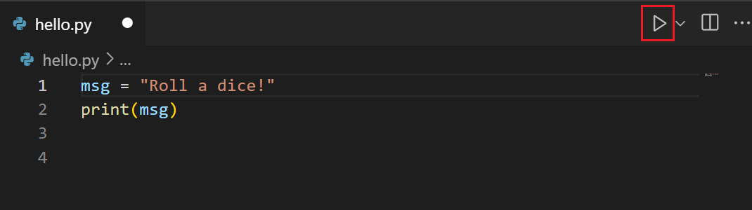 Pulsante Run Python File